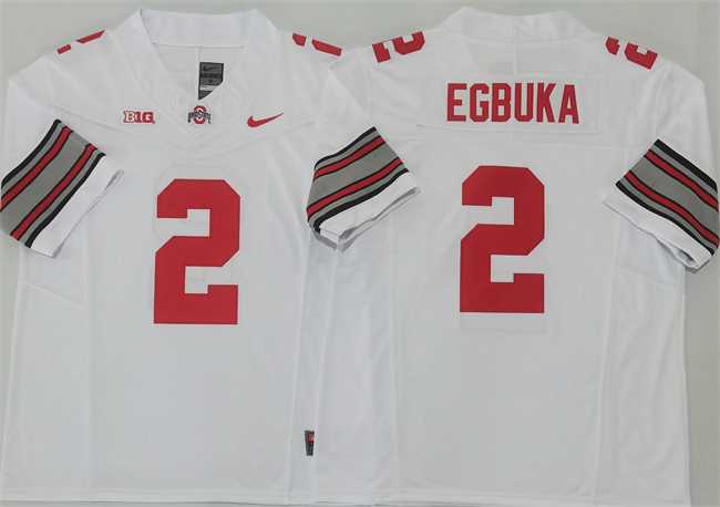 Mens Ohio State Buckeyes #2 Emeka Egbuka White 2025 F.U.S.E. Limited Stitched Jersey->ohio state buckeyes->NCAA Jersey